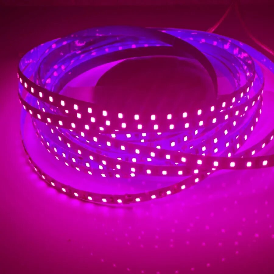 AvvRxx Светодиодная лента SMD2835 120 LEDs/m 12/24V 0.5/1/2/3/4/5/10 м, 5 м, DC12V, Pink, Фиолетовый