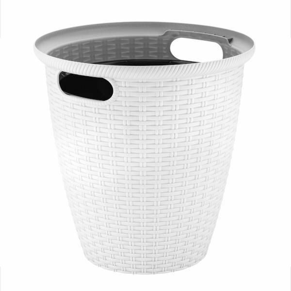 Кашпо для цветов Ingreen Rattan ø32.8 см h25.3 см v20/11 л пластик белоснежный жасмин - фото №1