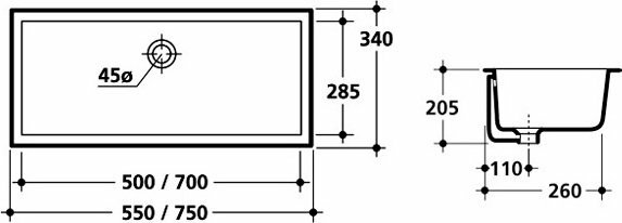 Раковина Kerasan Slim 22501 75 см - фото №3