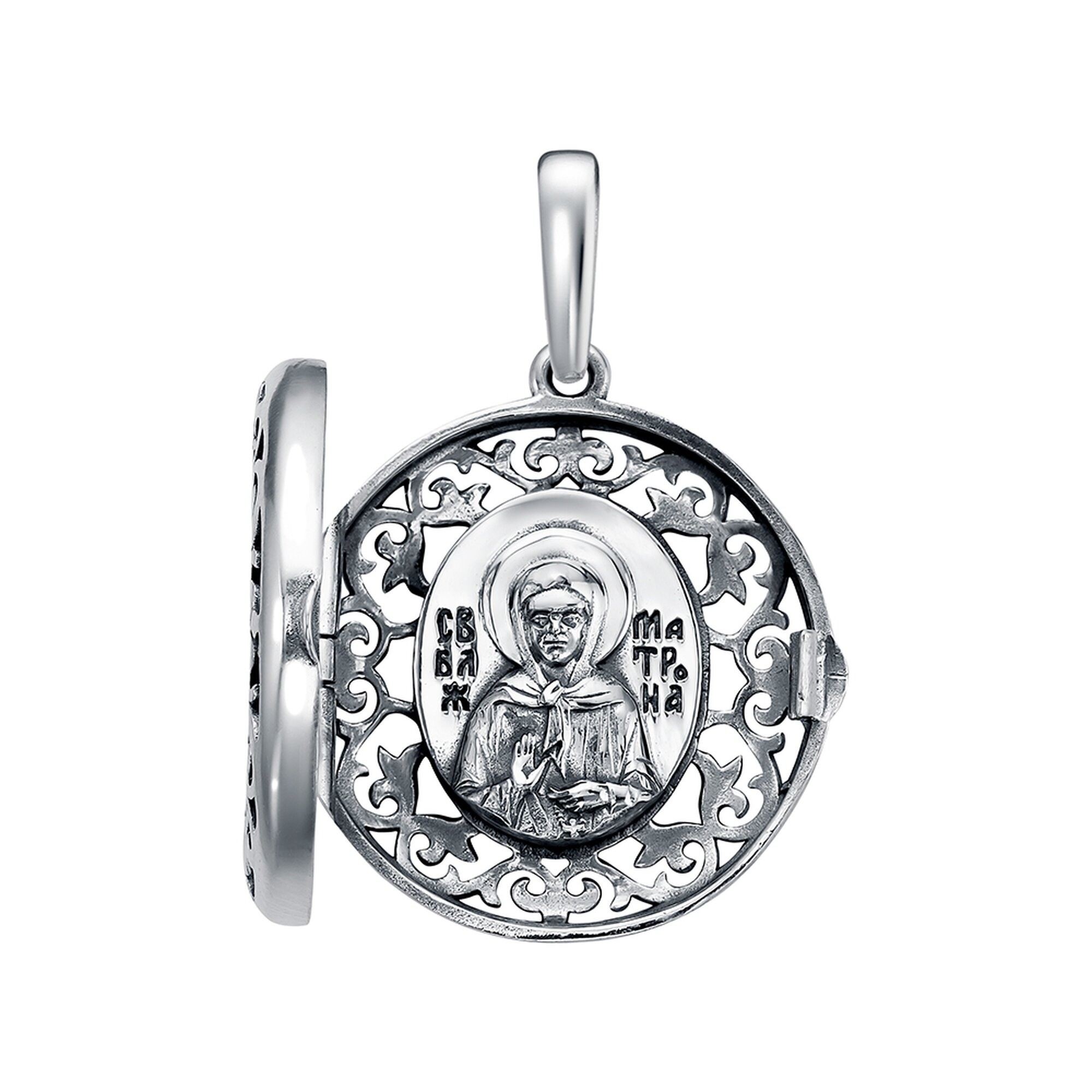 Иконка Diamant online, серебро, 925 проба, чернение, размер 2.1 см., серебристый