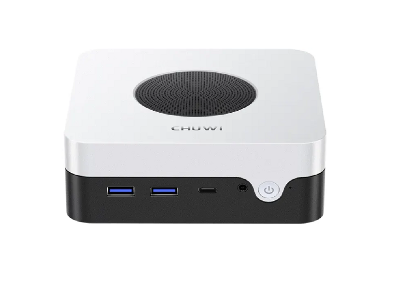 Компьютер компьютер/ Chuwi LarkBox X Intel N-series N100(0.8Ghz)/12288Mb/512SSDGb/Int: Intel UHD Graphics/BT/WiFi/war 1y/0.4kg/Grey+White/Win11Pro + USB2.0*2/USB3.2*2/Type-C*1/HDMI*1/DP*1/RJ45*2/WIFI6, BT5.2/bracket