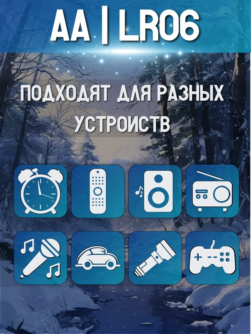 Батарейка пальчиковые щелочные LR06 AA Alkaline 4 шт — фото 1