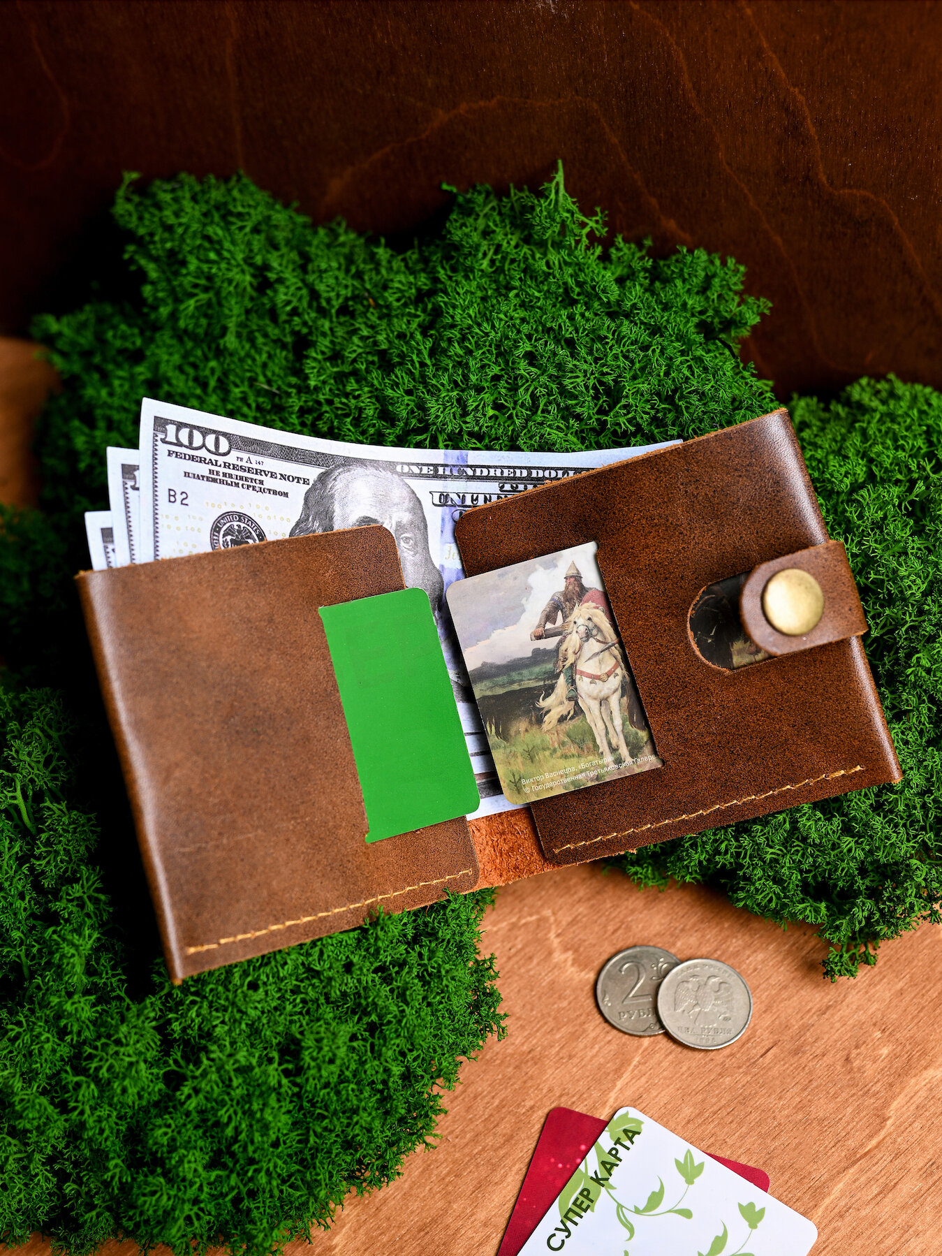 Кошелек Стайл Групп, фактура гладкая, матовая, коричневый