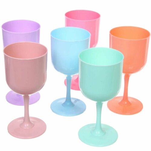 Бокал для вина 250мл в наборе 6шт Пастель микс цветов 695₽