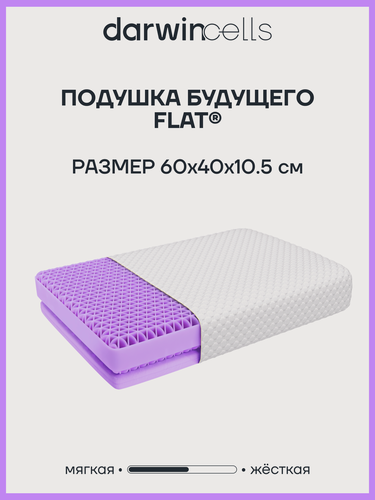 Изображение товара Ортопедическая подушка Darwin Cell Flat с бустером, анатомическая, эргономичная, профилактическая, 60х40х10,5 см