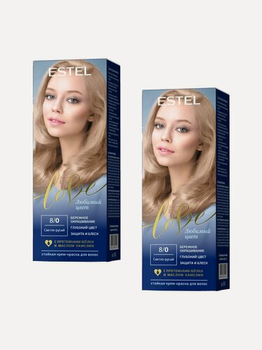 Изображение товара ESTEL Стойкая крем-краска LOVE, тон 8/0 Светло-русый (набор, 2шт.)