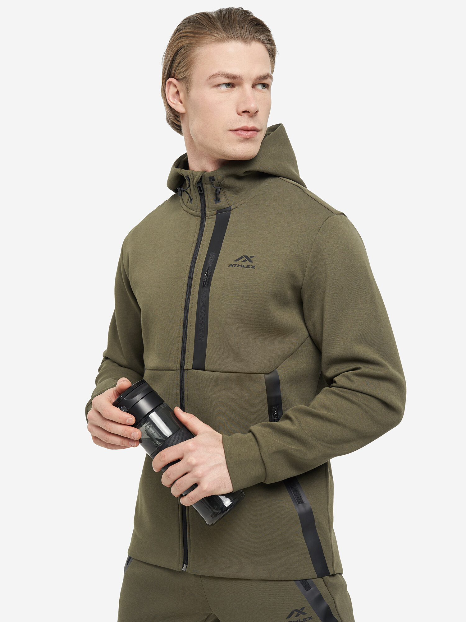 Толстовка спортивная ATHLEX Hooded Full Zip Jumper Tech