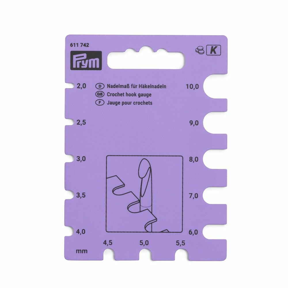 Для вязания "PRYM" 611742 трафарет для определения номера крючков 1 шт