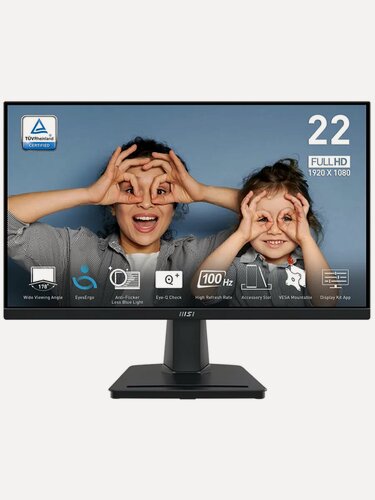 Изображение товара Монитор 21.5" MSI PRO MP225 Black 1920x1080, 100Hz, IPS Flat, 1ms, HDMI 1.4, VGA(D-Sub)