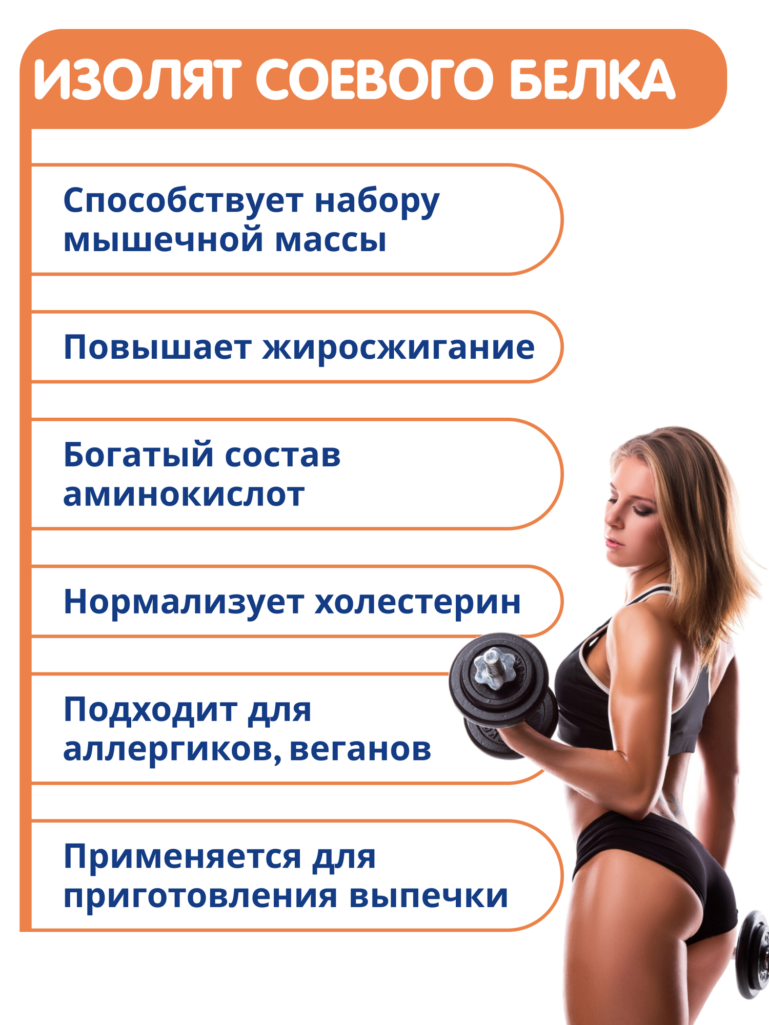Протеин соевый без вкуса и сахара, растительный белок 90% 1000 гр. — фото 1