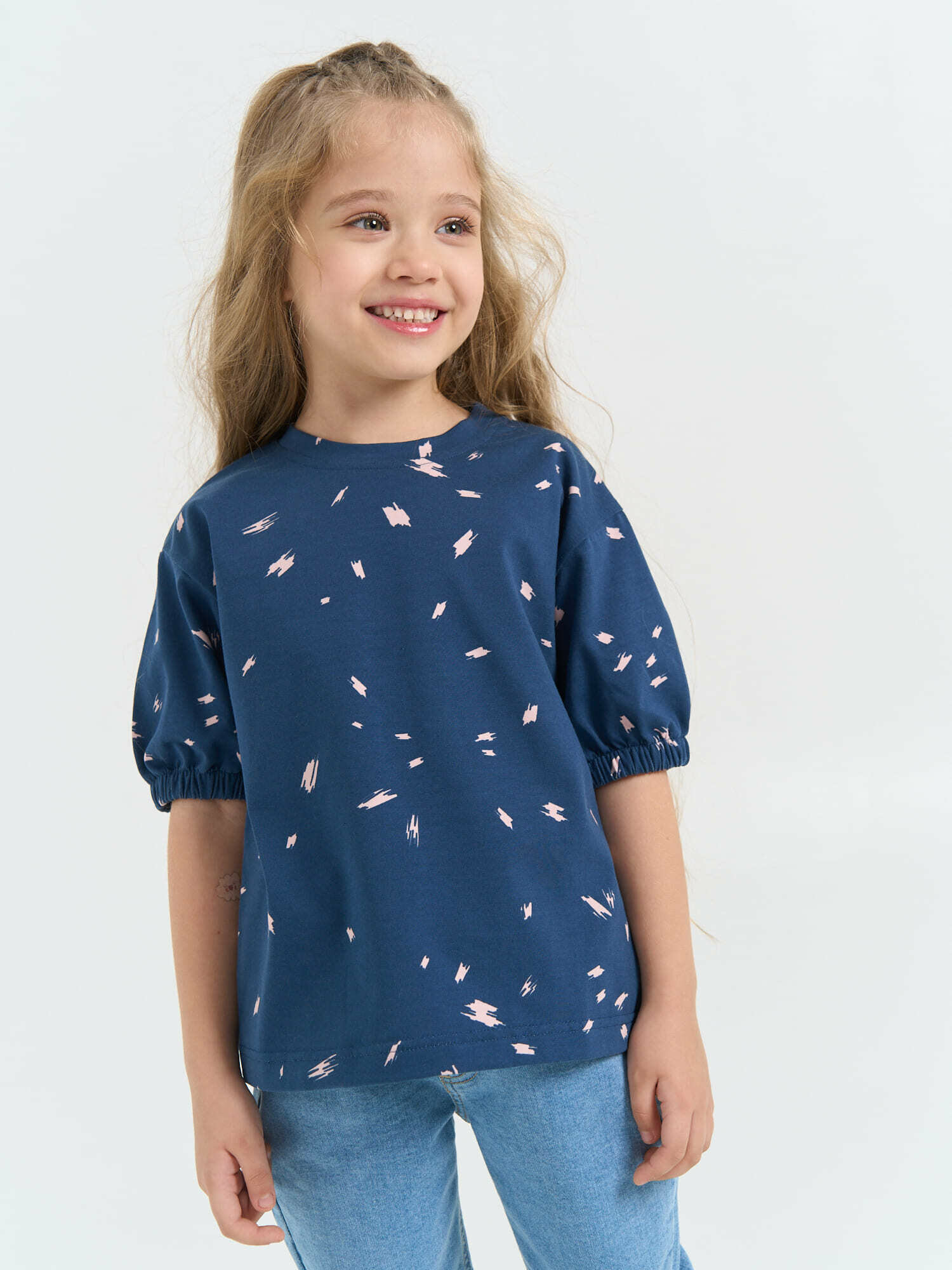 Футболка BUNGLY Базовая, размер 128, синий