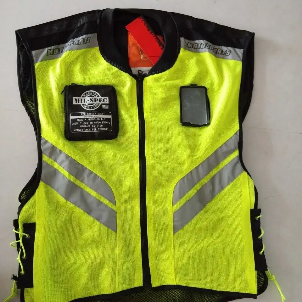 Мотоциклетный защитный костюм для верховой езды светоотражающий жилет охлаждающий жилет для мотоцикла ночной флуоресцентный дышащий байкерский жилет для путешествий на мотоцикле