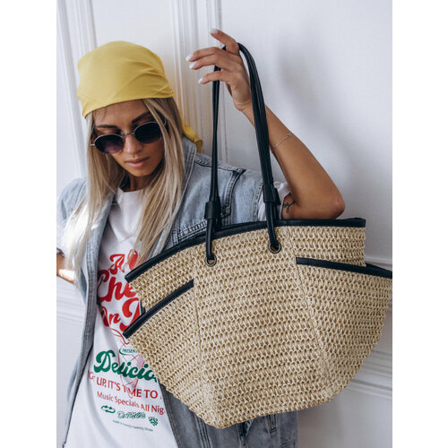 Сумка тоут Lastuff, фактура плетеная, бежевый