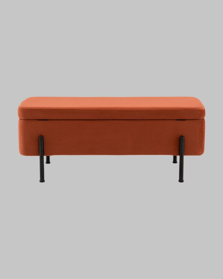 Банкетка Stool Group Банкетка Болейн с ящиком велюр терракотовый черные ножки арт. УТ000040203 — фото 1