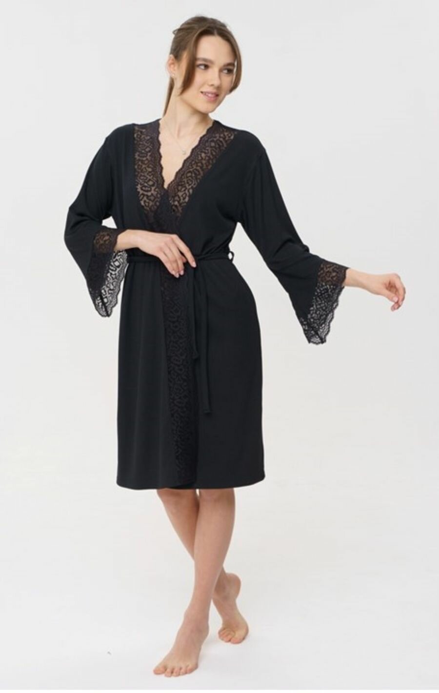 Пеньюар Alfa Collection, размер 44, черный, Черный