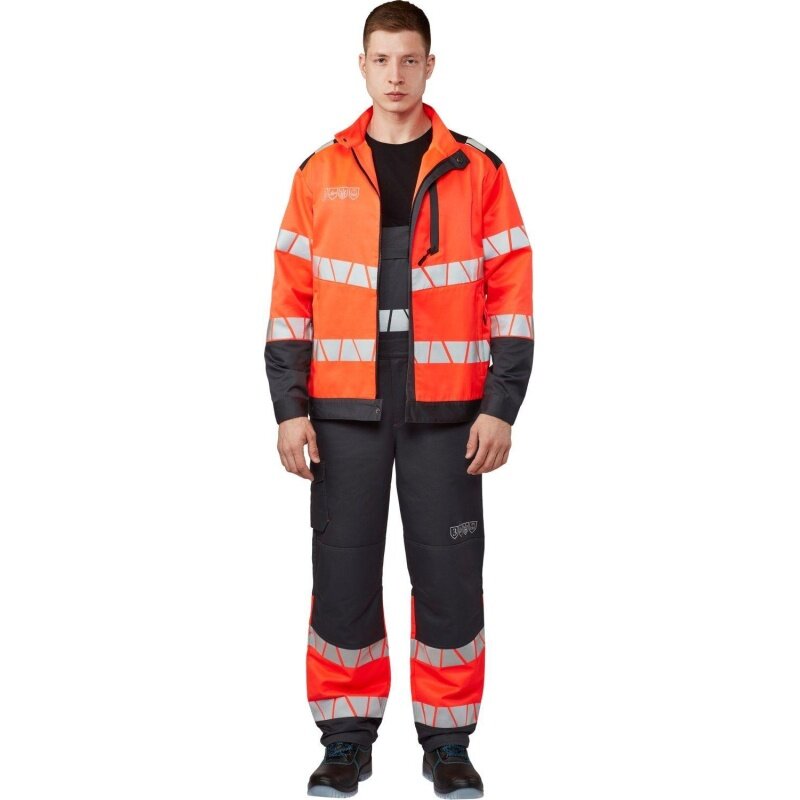 Полукомбинезон рабочий КНР летний мужской Равелин красный графит размер 56-58 рост 182-188