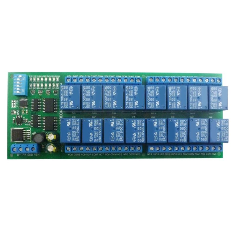 16-канальный релейный модуль DC 12 В MODBUS RTU RS485 плата контроллера ПЛК переключатель последовательного порта ток в режиме ожидания 11 м