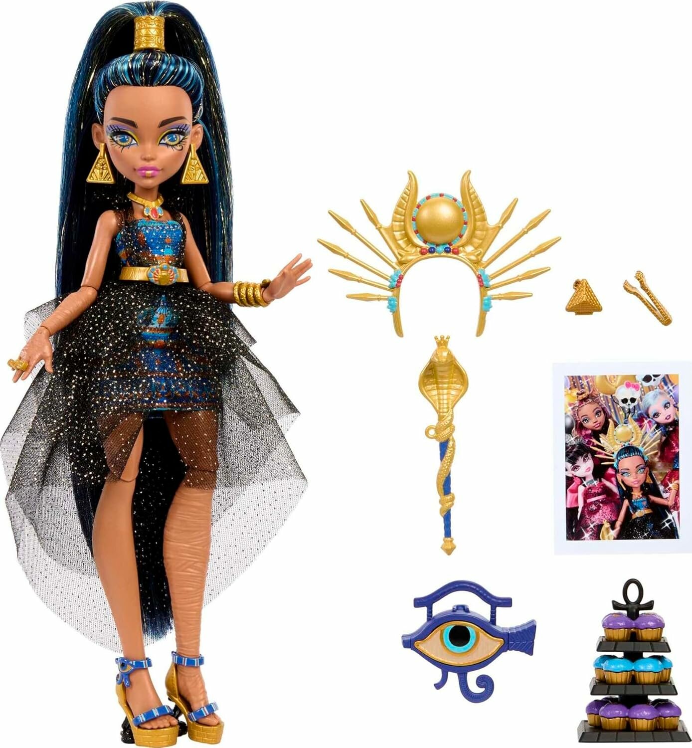 Monster High Кукла Cleo De Nile Monster Ball — Вечернее Платье, Скипетр и Капкейки