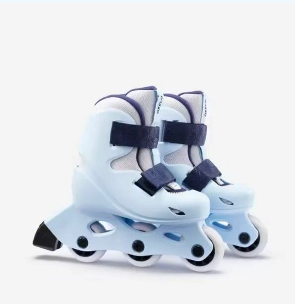Роликовые коньки детские голубые Oxelo Learn 100 размер 32-34