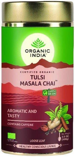 Тулси Масала Чай Органик Индия Tulsi Masala Chai Organic India 100 гр. (банка)