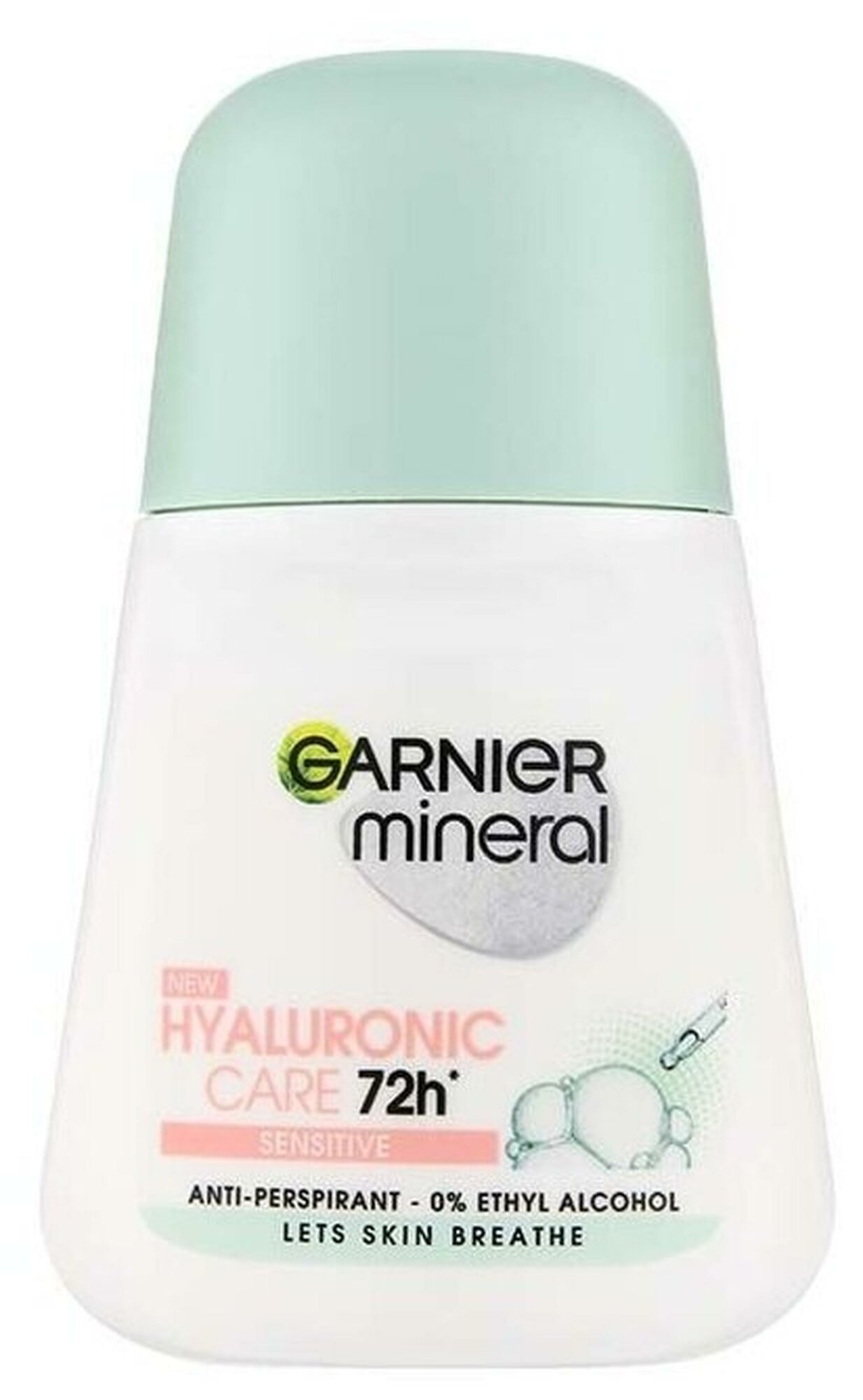 GARNIER Дезодорант-антиперспирант для тела Mineral Гиалуроновый уход, ролик, флакон, 50 мл, 80 г
