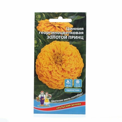 Семена Цветов Цинния георгиноцветковая Золотой принц ,0 ,2 г , семена цветов мак принц датский 2 упаковки 2 подарка от продавца