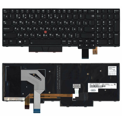 Клавиатура для ноутбука Lenovo ThinkPad T580 черная с подсветкой аккумуляторная батарея iqzip для ноутбука lenovo thinkpad t580 01av452 11 4v 2060mah