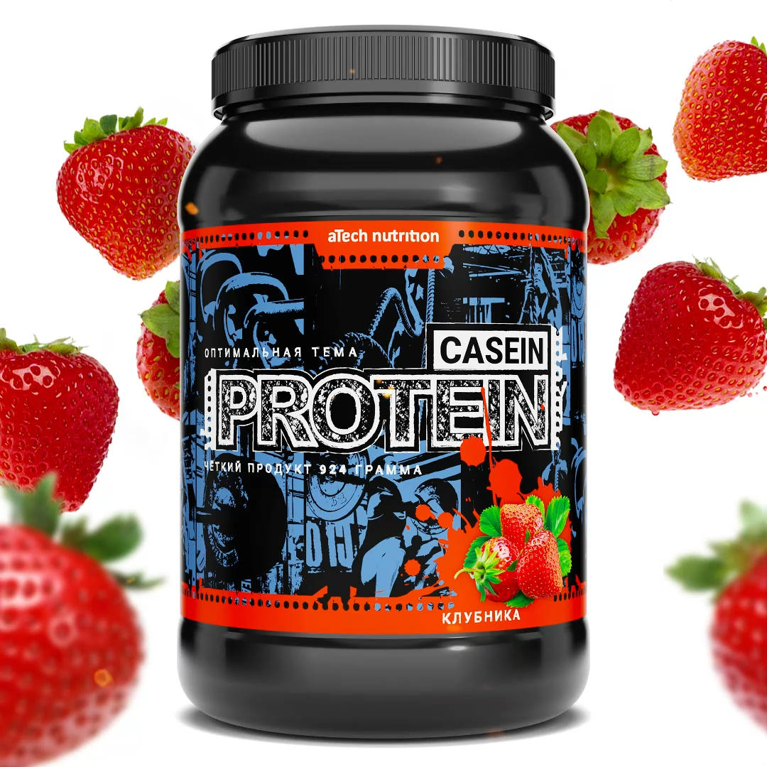 Специализированный пищевой продукт для питания спортсменов "Вэй протеин 100%" ("Whey protein 100%") банка 0,9 кг со вкусом "Клубника"