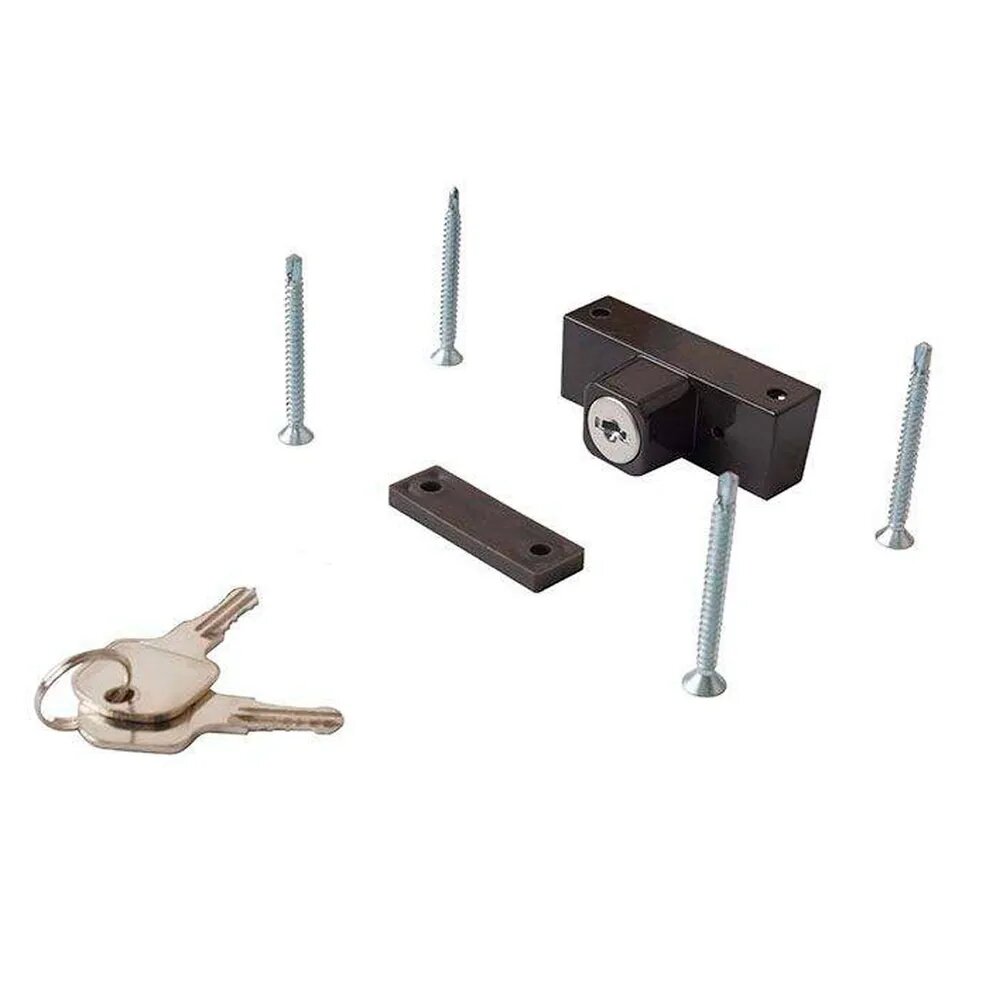 Детский замок на окно коричневый