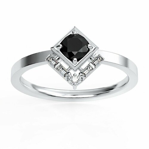 фото Кольцо flymi, белое золото, 585 проба, бриллиант, белый