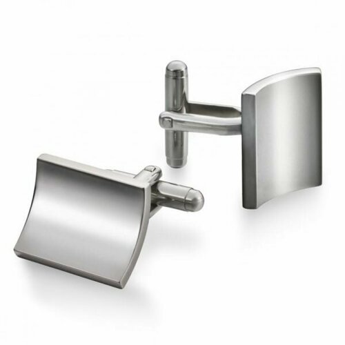 Запонки  Морские прямоугольные стальные, серебряный