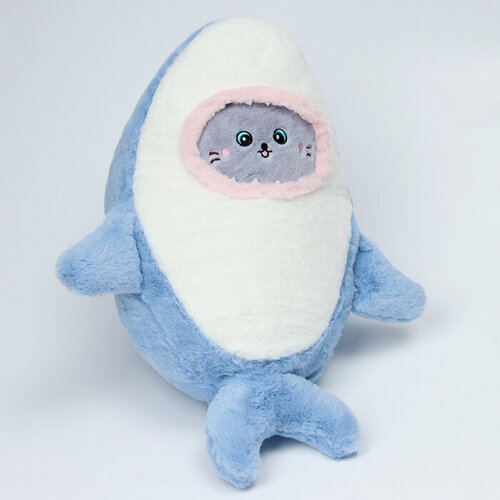 Мягкая игрушка «Кот» в костюме акулы, 48 см, цвет синий мягкая игрушка шарки кот в костюме акулы 60 см
