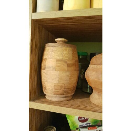 Бочонок для мёда из дуба. деревянная посуда.