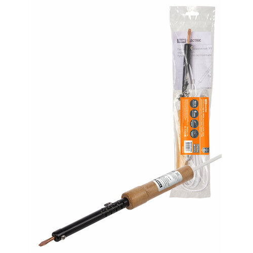 Паяльник ПД-40 ЭПСН мощность 40 Вт 230 В деревянная ручка плоское жало Гранит TDM 466₽