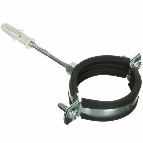 Хомут для крепления трубы 2 60-65 мм сталь со шпилькой и дюбелем СантехКреп 1117 317₽