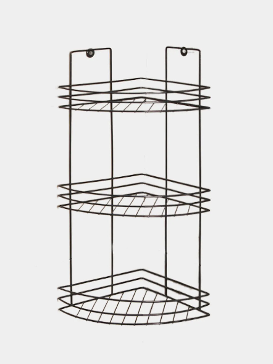 Полка для ванной угловая, 3-х ярусная, подвесная, черная