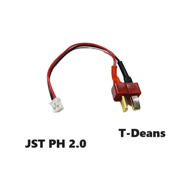 Переходник T-Deans на MCPX MOLEX JST PH 2.0 2P SM-2p (мама / папа) 122 разъем T-plug красный Т Динс на JST-2P аккумулятор р/у батарея
