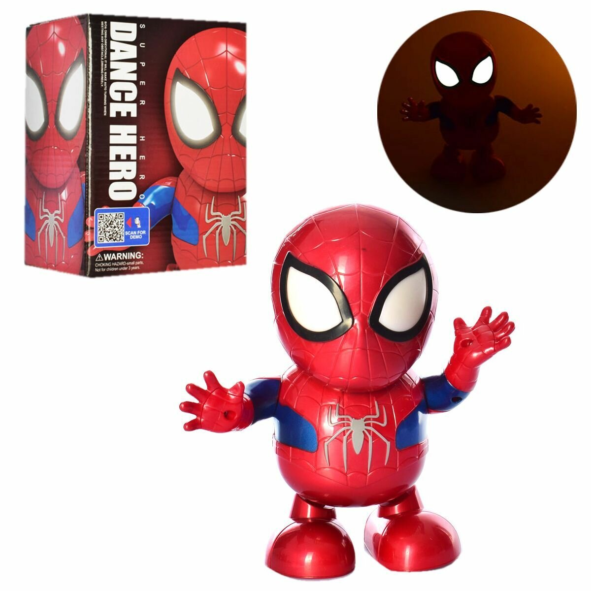 Танцующий робот Человек Паук / Интерактивные, музыкальные, светящиеся игрушки для детей / Марвел, Мстители, Marvel