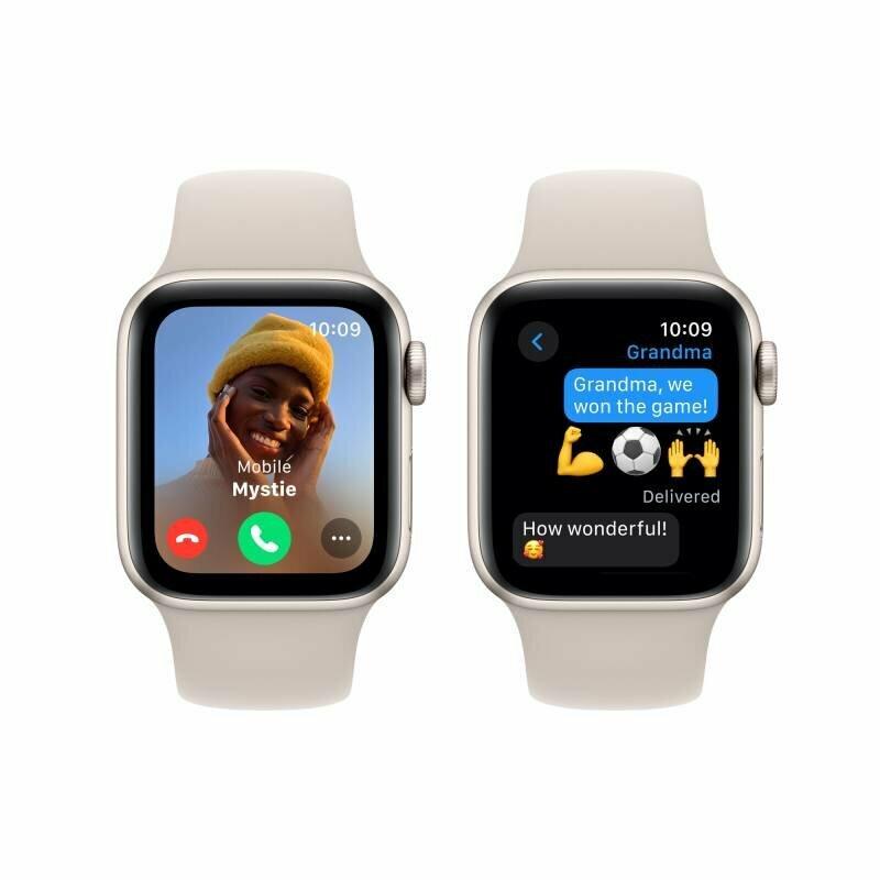 Умные часы Apple Watch SE (2-е поколение 2023), 40 мм, алюминий цвета «сияющая звезда», S/M — фото 1
