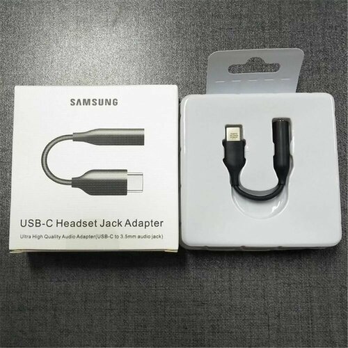 Адаптер Samsung USB-C Headset Jack Adapter USB Type-C to 3.5mm Переходник для Наушников Черный Коробка