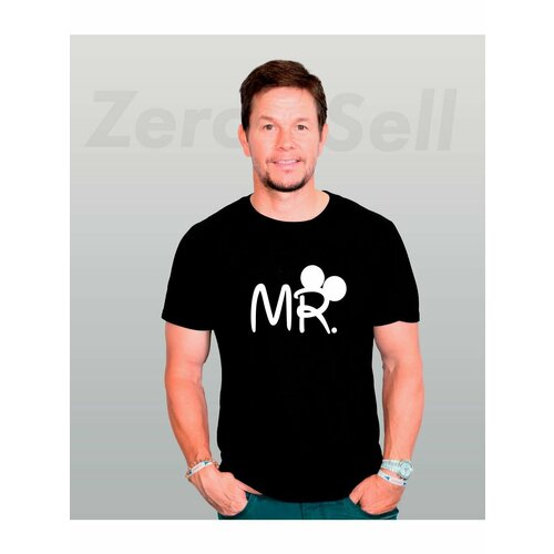фото Футболка футболка парная хлопковая унисекс mr микки маус, размер 4xs, черный zerosell