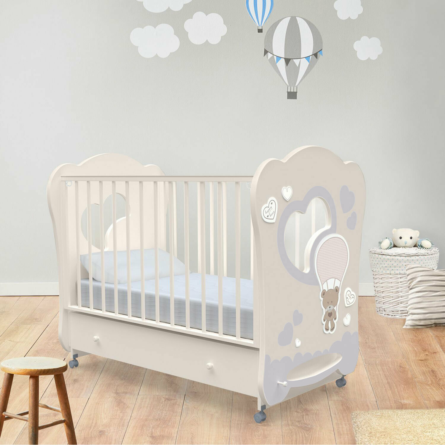 Детская кровать Nuovita Stanzione Cute Bear Swing, белая - фото №12