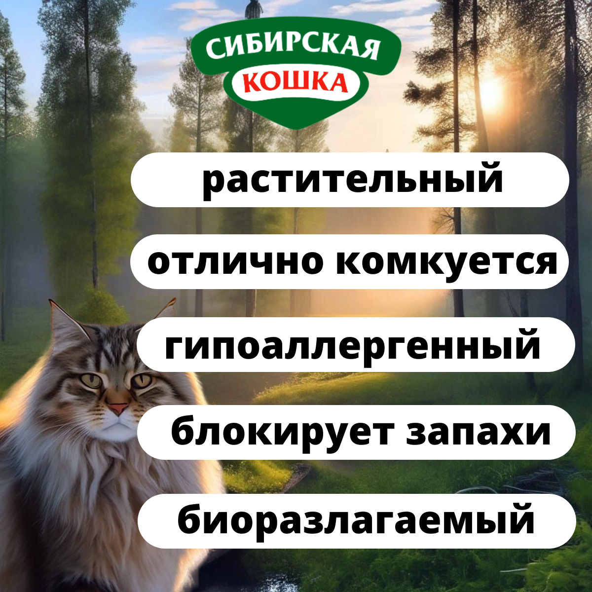 Сибирская Кошка TOFU комкующийся соевый наполнитель для кошачьих туалетов (6 л) - фото №8