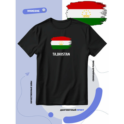 Футболка SMAIL-P с флагом Таджикистана-Tajikistan, размер 4XS, черный