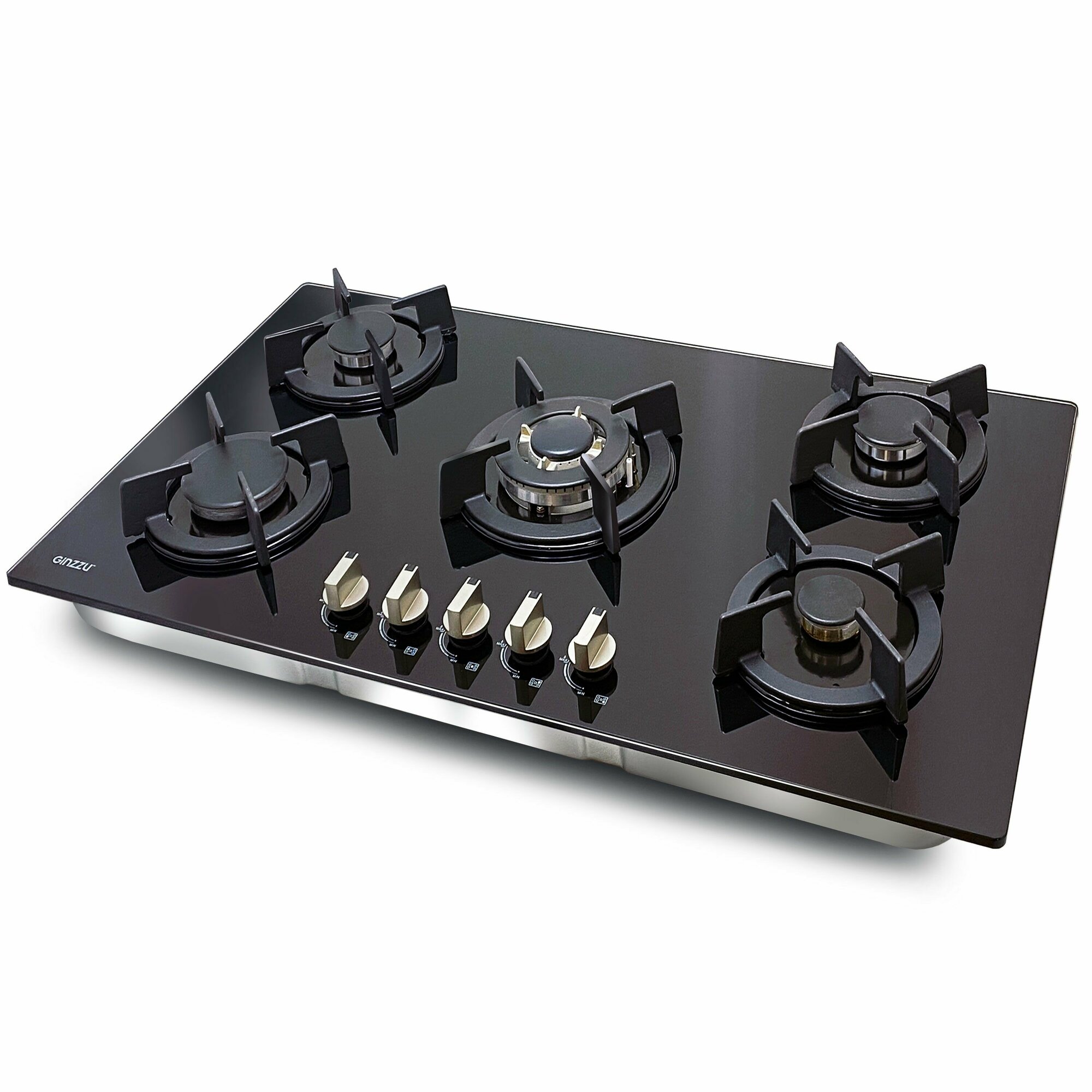 фото Варочная панель газовая HCG-475, стекло 5 конф, черная