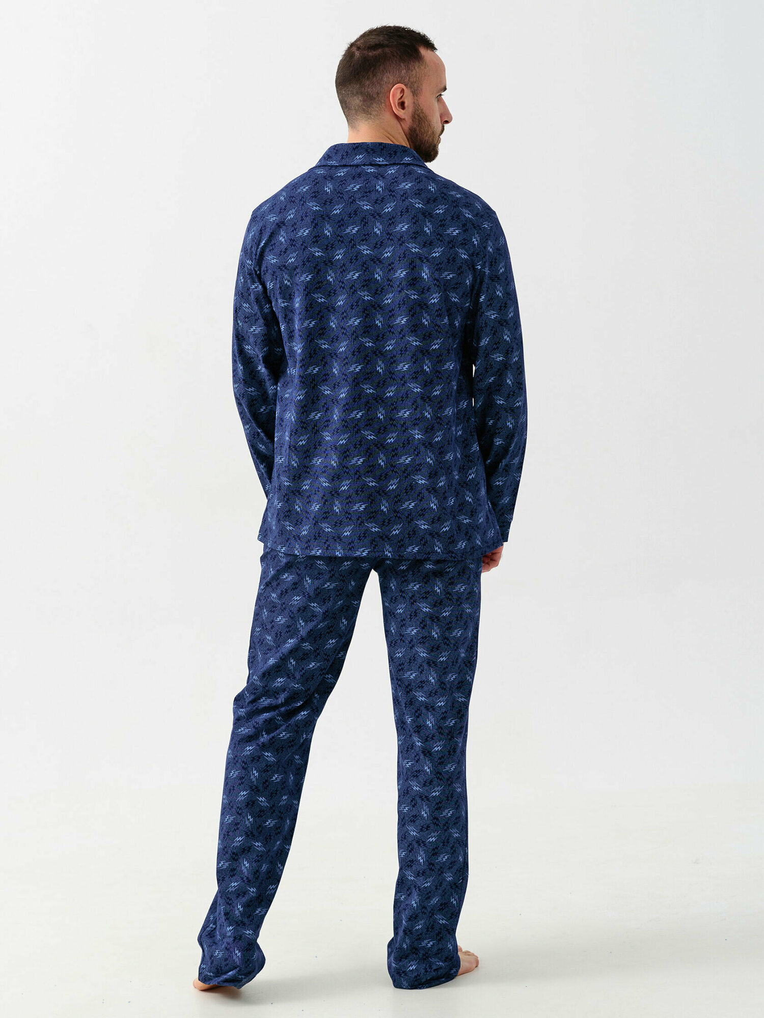 Мужская пижама Молния Синий 52 Кулирка Оптима трикотаж - фотография № 6