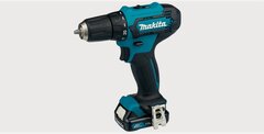 Изображение товара Аккумуляторная дрель-шуруповёрт Makita DF333DWYE, 12В, 30Нм, 2 скорости, подсветка, 2 аккумулятора
