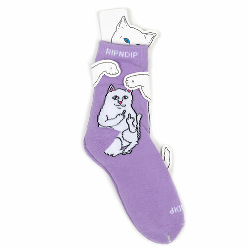 Носки RIPNDIP Носки с котом Лордом Нермалом Ripndip Socks, размер Универсальный, фиолетовый ripndip nermal pills