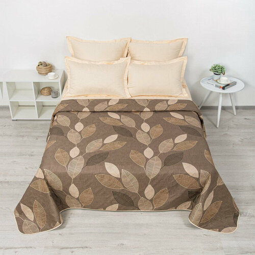 Покрывало 150х215 см полисатин ультрастеп Тереза коричневая 1320₽