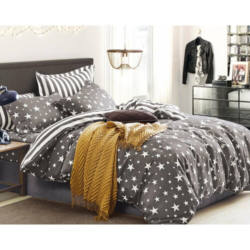 Постельное белье Розовые сны евро размер с простыней на резинке 180200 сатин с наволочками 50х70 СК-418-евро-50-180 4480₽